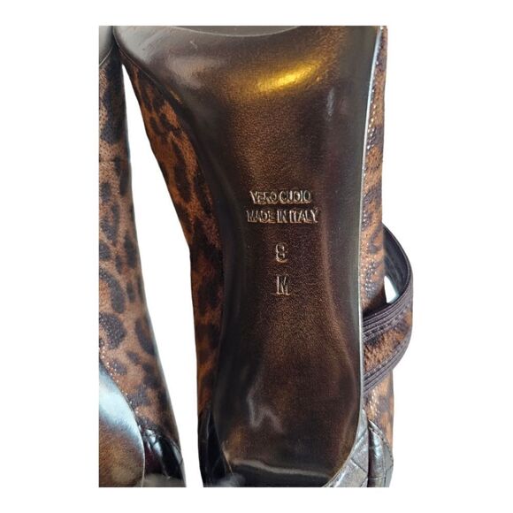 DONALD J PLINER COUTURE Leopard Animal Print Open Toe Heels - Size 8 - Picture 8 of 8